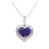 Image 2 : 18KT White Gold 4.80 ctw Tanzanite and Diamond Pendant With Chain