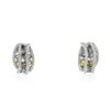 Image 1 : 18KT White Gold 6.66 ctw Multi-Color Sapphire and Diamond Earrings