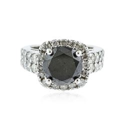 14KT White Gold 5.59 ctw Black Diamond Ring