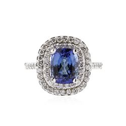 14KT White Gold 2.57 ctw Tanzanite and Diamond Ring