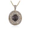 Image 2 : SILVER 31.73 ctw Ruby and White Sapphire Pendant With Chain