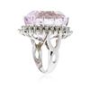 Image 3 : 14KT White Gold 40.04 ctw GIA Certified Kunzite and Diamond Ring