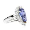 Image 2 : 14KT Two-Tone Gold 7.64 ctw Tanzanite and Diamond Ring