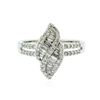 Image 1 : 18KT White Gold 0.58 ctw Diamond Ring