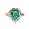 Image 1 : 18KT Yellow Gold 1.97 ctw Emerald and Diamond Ring