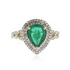 Image 1 : 18KT Yellow Gold 1.97 ctw Emerald and Diamond Ring