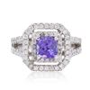 Image 1 : 14KT White Gold 1.00 ctw Tanzanite and Diamond Ring