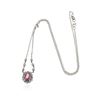 Image 1 : 14KT White Gold 1.35 ctw Pink Sapphire and Diamond Necklace