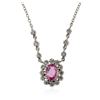 Image 2 : 14KT White Gold 1.35 ctw Pink Sapphire and Diamond Necklace