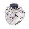 Image 3 : 14KT White Gold 9.01 ctw Sapphire and Diamond Ring