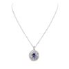 Image 1 : 14KT White Gold 3.57 ctw Tanzanite and Diamond Pendant With Chain