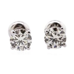 14KT White Gold 1.22 ctw Diamond Solitaire Earrings