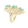 Image 3 : 14KT Yellow Gold 3.69 ctw Emerald and Diamond Ring