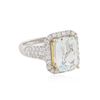 Image 2 : 14KT Two-Tone Gold 5.06 ctw Aquamarine and Diamond Ring