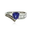 Image 1 : 18KT White Gold 1.34 ctw Tanzanite and Diamond Ring