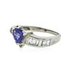 Image 2 : 18KT White Gold 1.34 ctw Tanzanite and Diamond Ring