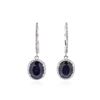 Image 1 : 14KT White Gold 6.29 ctw Sapphire and Diamond Earrings