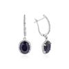 Image 2 : 14KT White Gold 6.29 ctw Sapphire and Diamond Earrings