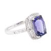 Image 2 : 14KT White Gold 2.39 ctw Tanzanite and Diamond Ring