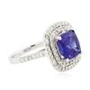 Image 2 : 14KT White Gold 3.67 ctw Tanzanite and Diamond Ring