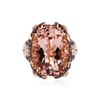 Image 1 : 14KT Rose Gold 11.56 ctw Morganite, Ruby, Tsavorite and Diamond Ring