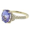 Image 2 : 14KT Yellow Gold 3.90 ctw Tanzanite and Diamond Ring