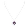 Image 1 : 14KT White Gold 2.65 ctw Tourmaline, Sapphire and Diamond Pendant With Chain