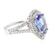 Image 2 : 14KT White Gold 3.22 ctw Tanzanite and Diamond Ring