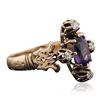 Image 2 : 14KT Yellow Gold 1.00 ctw Amethyst and Diamond Ring