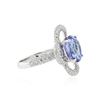 Image 2 : 14KT White Gold 5.81 ctw Tanzanite and Diamond Ring