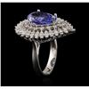 Image 3 : 14KT White Gold 4.29 ctw Tanzanite and Diamond Ring