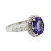 Image 2 : 18KT White Gold 2.36 ctw Tanzanite and Diamond Ring