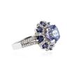 Image 2 : 14KT White Gold 2.49 ctw Tanzanite, Sapphire and Diamond Ring