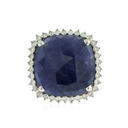 14KT White Gold 15.64 ctw Sapphire and Diamond Ring