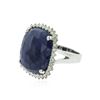 Image 2 : 14KT White Gold 15.64 ctw Sapphire and Diamond Ring