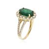 Image 3 : 14KT Yellow Gold 3.49 ctw Emerald and Diamond Ring