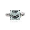 Image 1 : 14KT White Gold 5.70 ctw Aquamarine and Diamond Ring