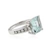 Image 2 : 14KT White Gold 5.70 ctw Aquamarine and Diamond Ring