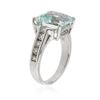 Image 3 : 14KT White Gold 5.70 ctw Aquamarine and Diamond Ring