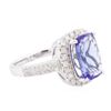 Image 2 : 14KT White Gold 2.82 ctw Tanzanite and Diamond Ring