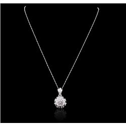 14KT White Gold 0.55 ctw Diamond Pendant With Chain