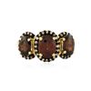 Image 1 : 14KT Yellow Gold 4.23 ctw Brown Zircon and Diamond Ring