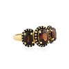 Image 2 : 14KT Yellow Gold 4.23 ctw Brown Zircon and Diamond Ring