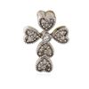 Image 1 : 10KT White Gold 0.15 ctw Diamond Cross Pendant
