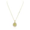 Image 2 : 14KT Yellow Gold 3.89 ctw Opal and Diamond Pendant With Chain