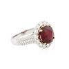 Image 2 : 14KT White Gold 4.85 ctw Ruby and Diamond Ring