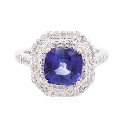 14KT White Gold 3.17 ctw Sapphire and Diamond Ring