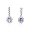 Image 1 : 14KT White Gold 0.92 ctw Tanzanite and Diamond Earrings