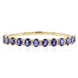 14KT Yellow Gold 11.10 ctw Sapphire and Diamond Bracelet