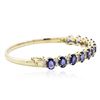 Image 2 : 14KT Yellow Gold 11.10 ctw Sapphire and Diamond Bracelet